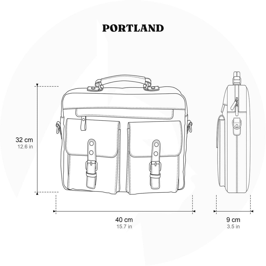 Canvas schoudertas 12 L – Portland — 16