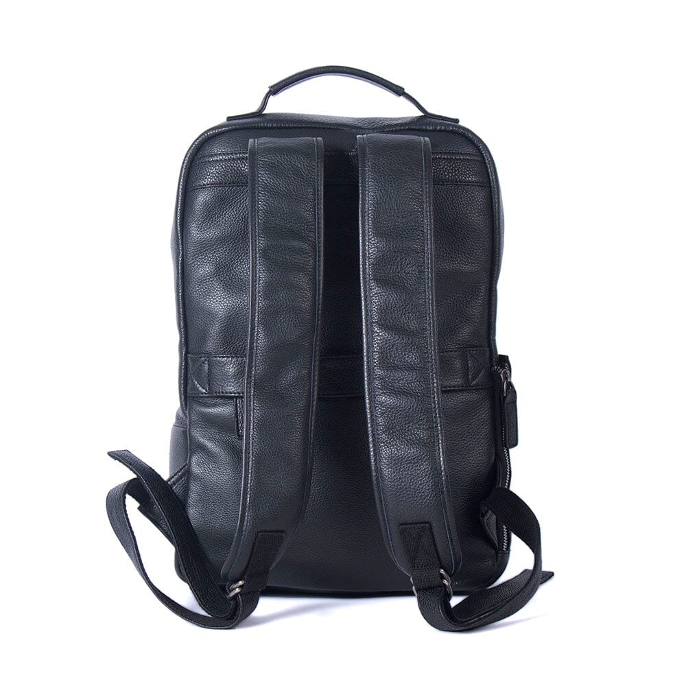 Steele — Black Leather Laptop Backpack, image 3