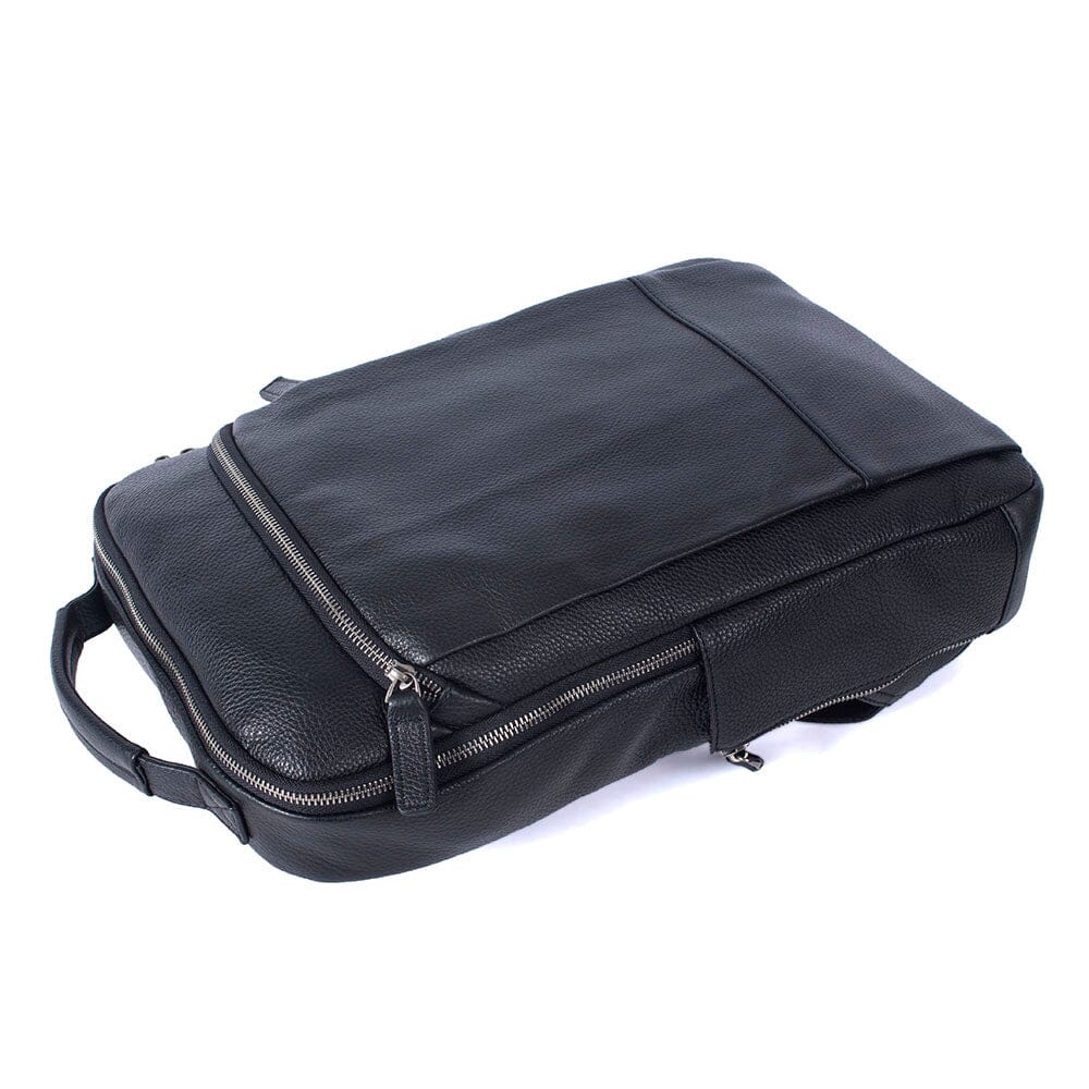Steele — Black Leather Laptop Backpack, image 4