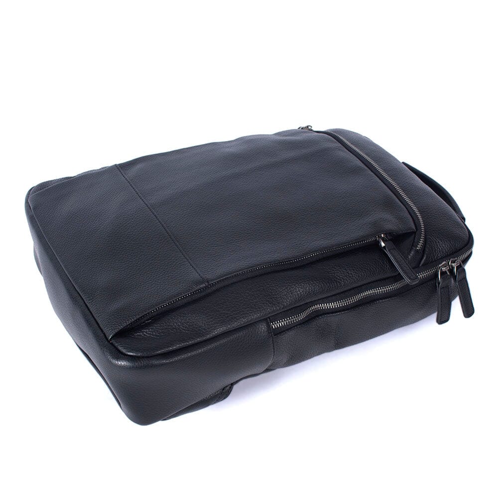 Steele — Black Leather Laptop Backpack, image 5