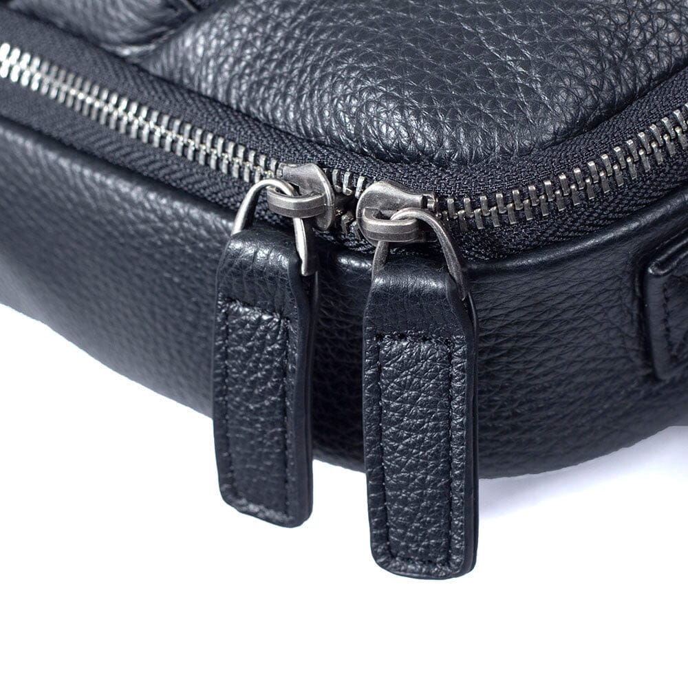 Steele — Black Leather Laptop Backpack, image 13