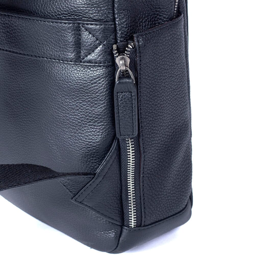 Steele — Black Leather Laptop Backpack, image 15