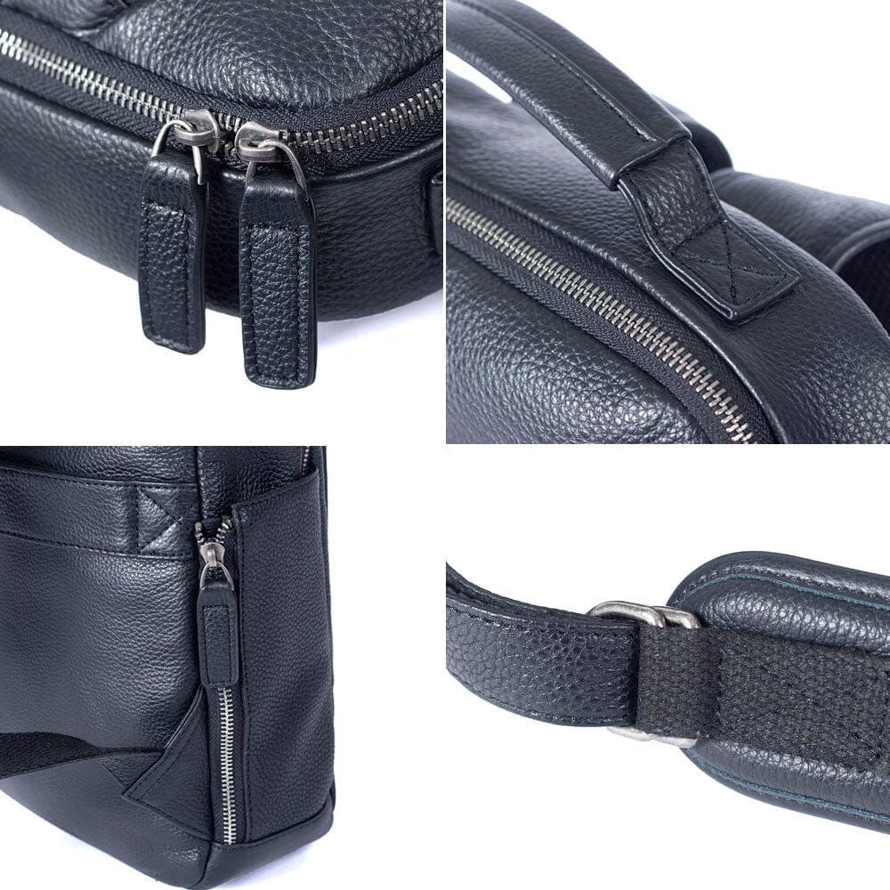 Steele — Black Leather Laptop Backpack, image 19