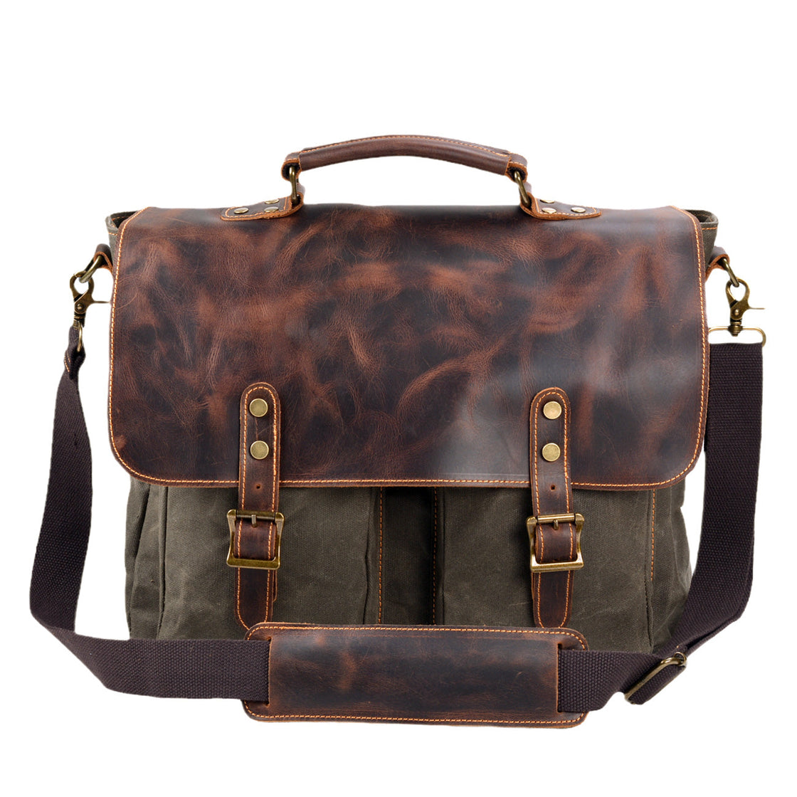 sacoche old school en cuir ciré d'DIYION, modèle tulsa