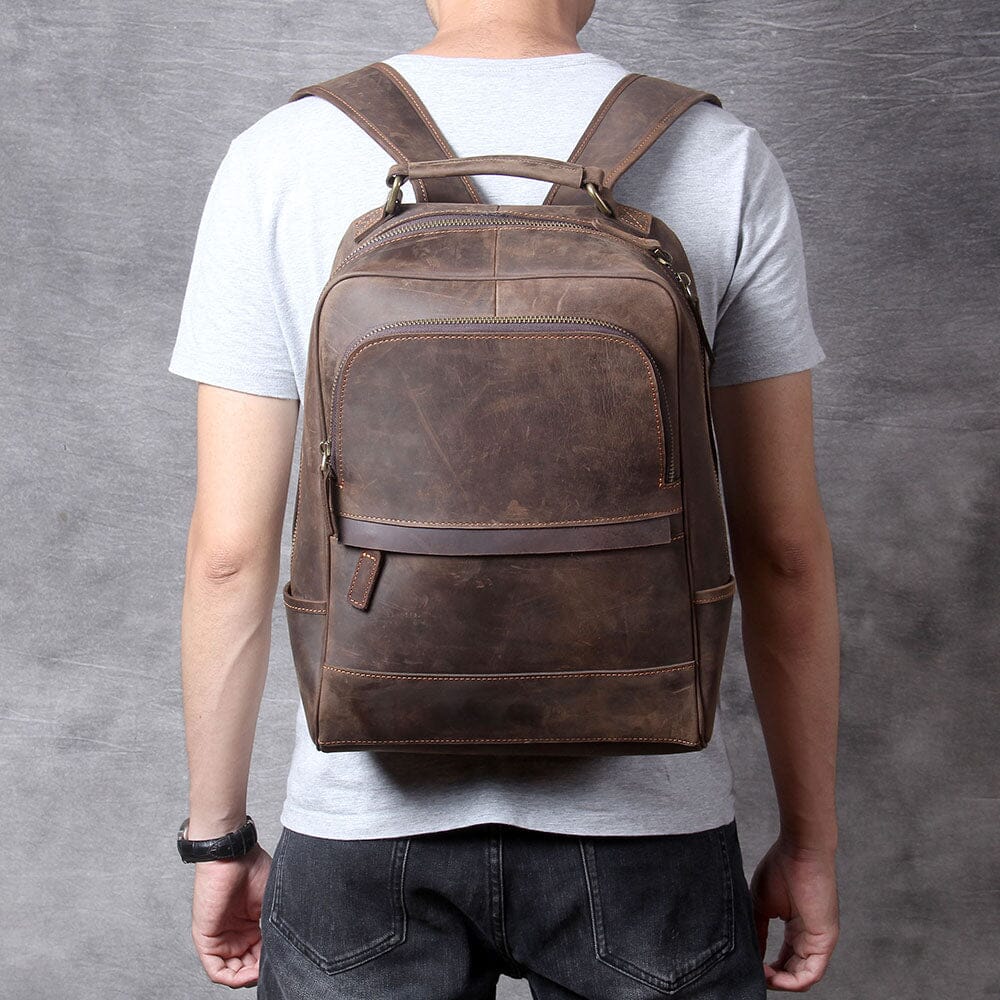 Sac à dos en cuir pour ordinateur 14 L – Tyree — 15