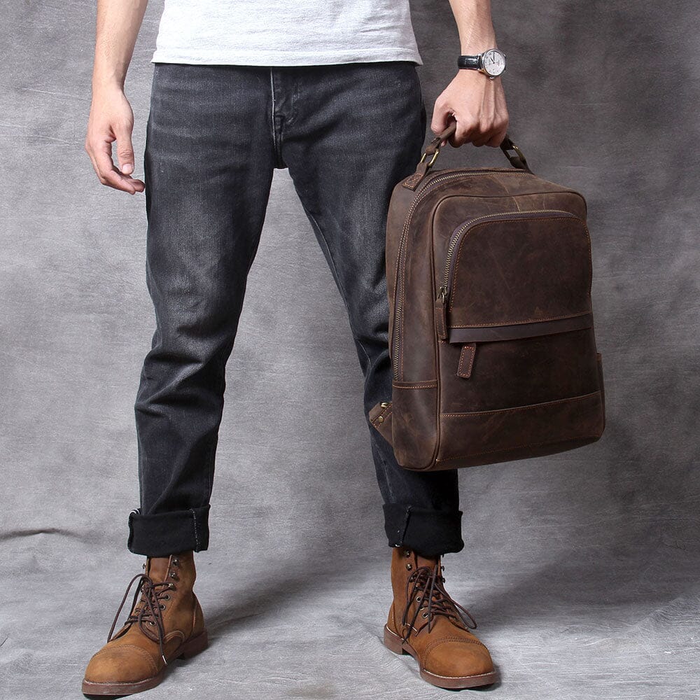 Sac à dos en cuir pour ordinateur 14 L – Tyree — 16