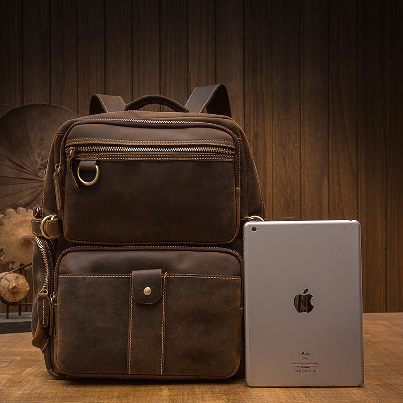 Leren rugzak met laptopvak – Ursus — 4