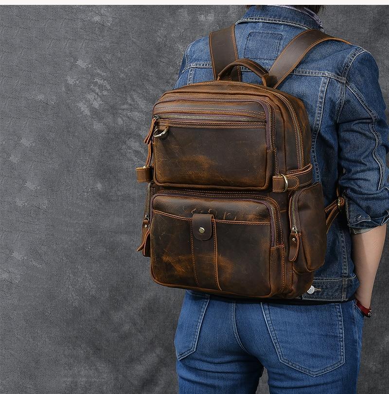 Leren rugzak met laptopvak – Ursus — 16