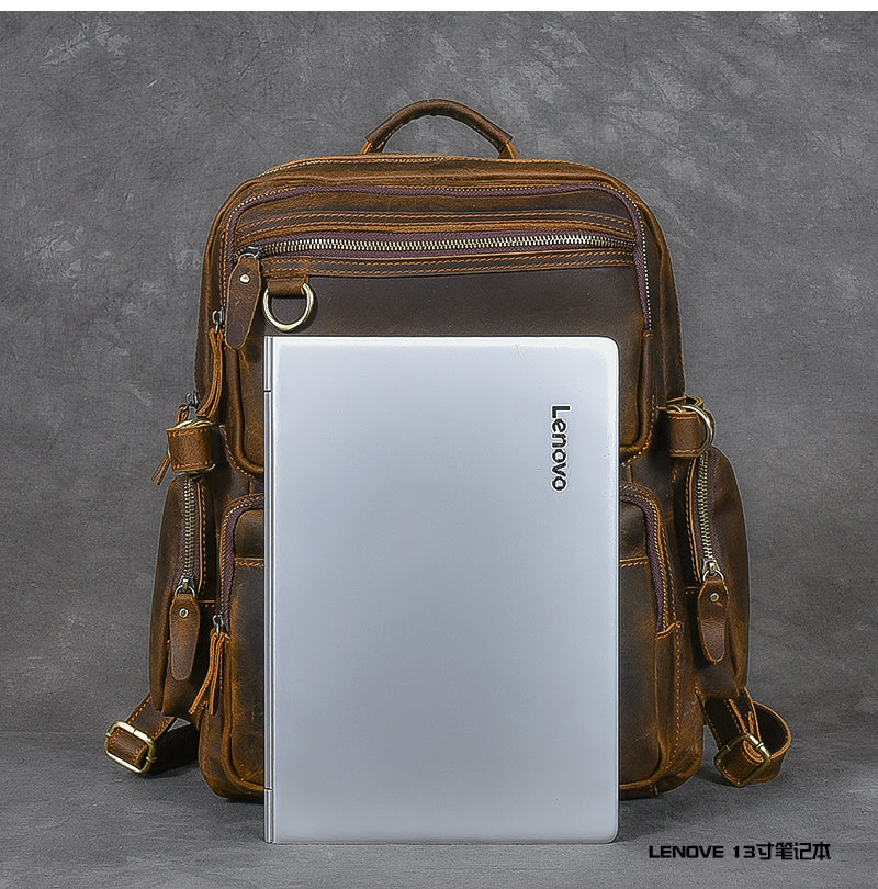 Leren rugzak met laptopvak – Ursus — 34