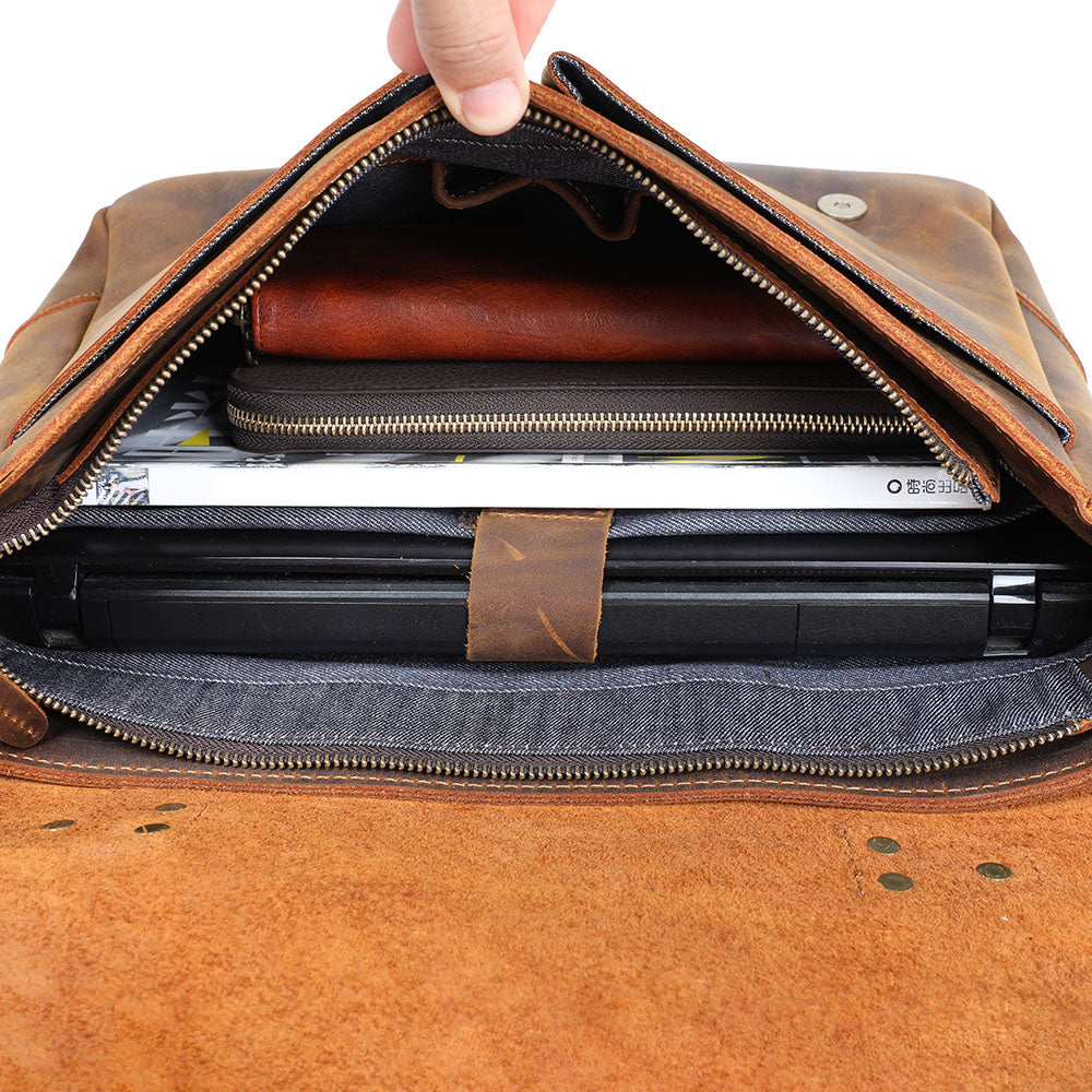 Leder-Schultertasche 10 L – Vatea — 9