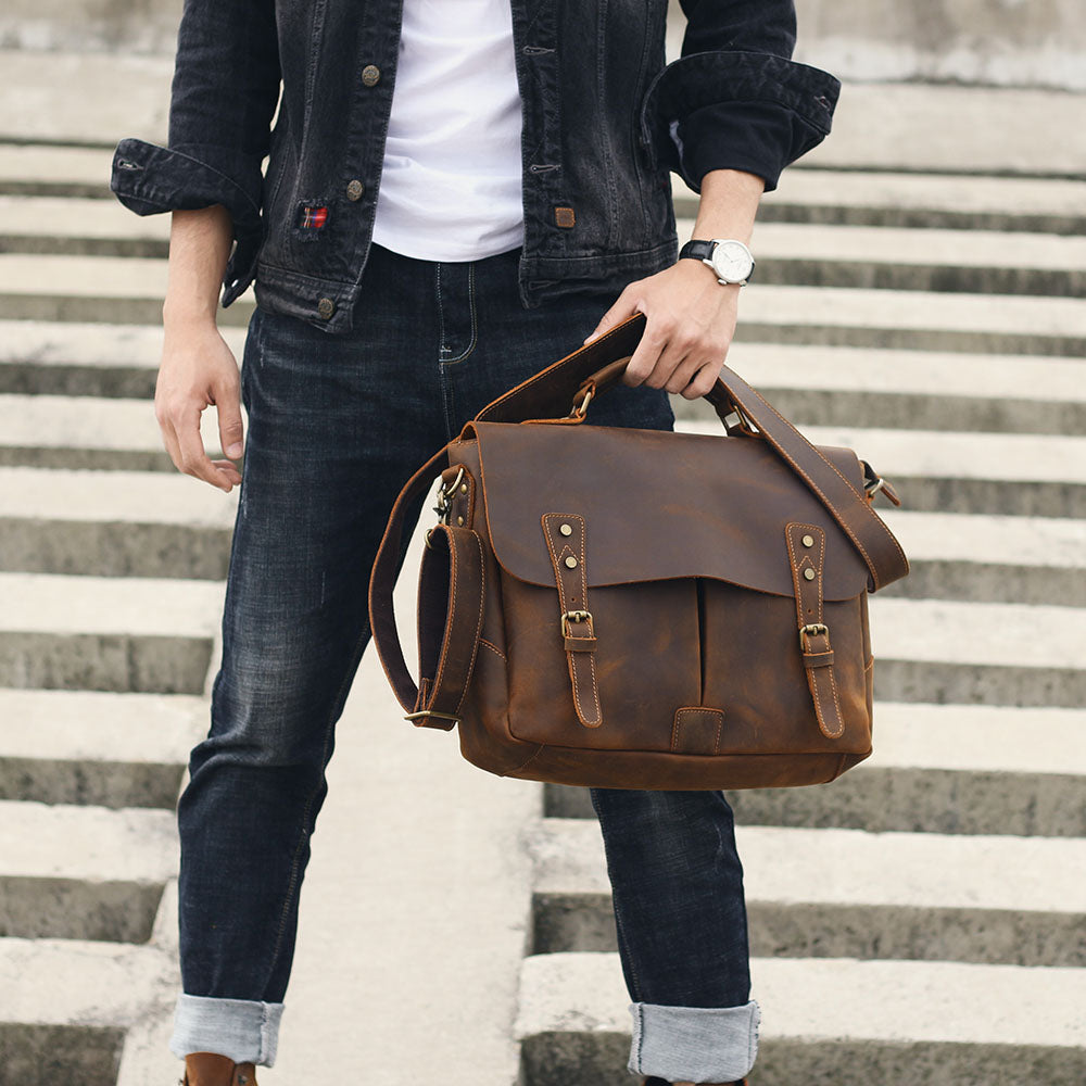 Leder-Schultertasche 10 L – Vatea — 48