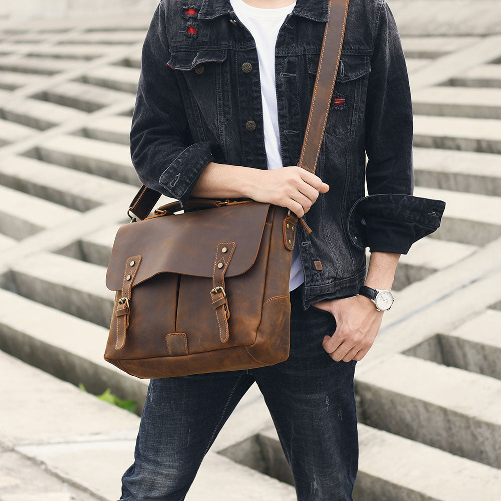 Leder-Schultertasche 10 L – Vatea — 76