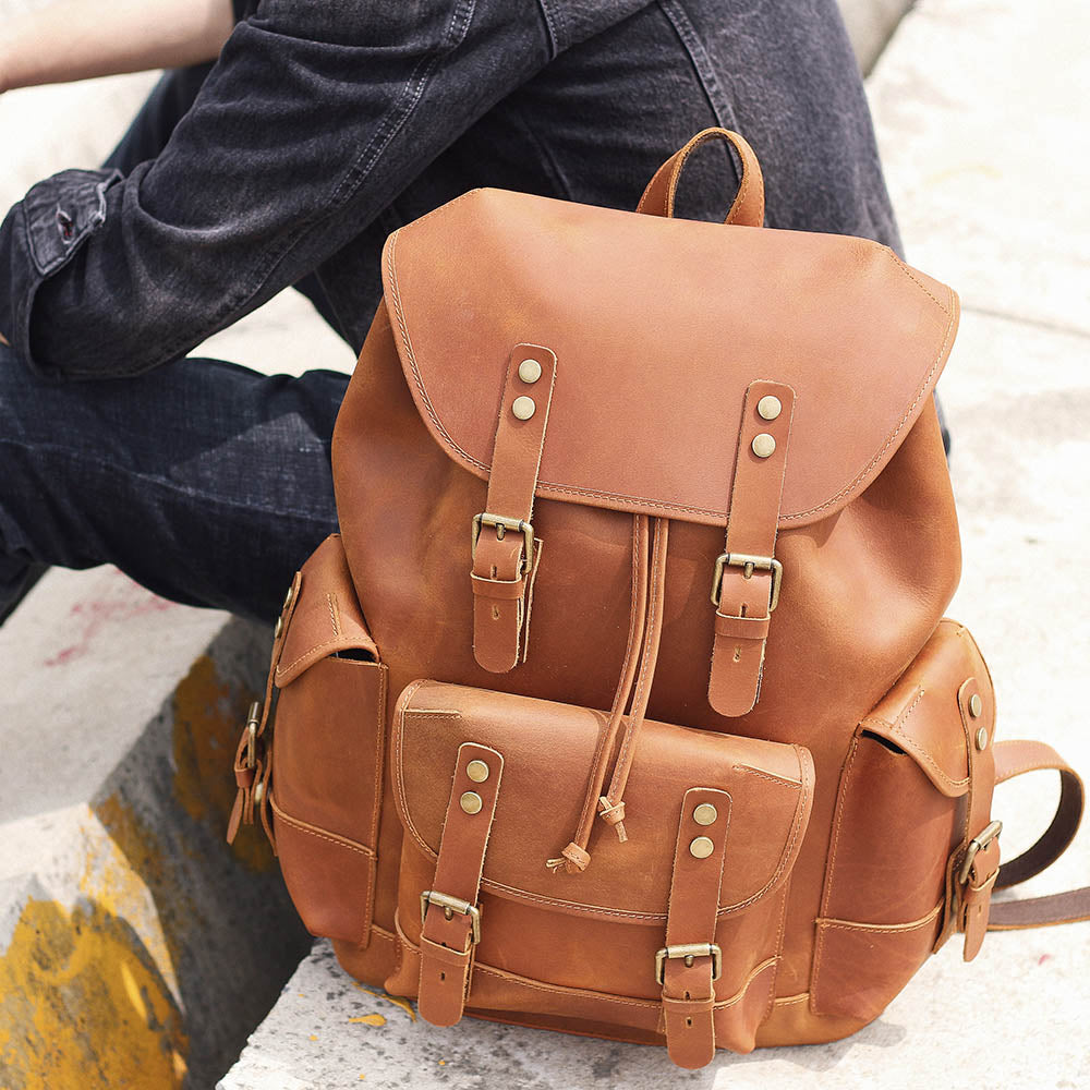 Sac à dos en cuir pour ordinateur 25 L – Waterloo — 77