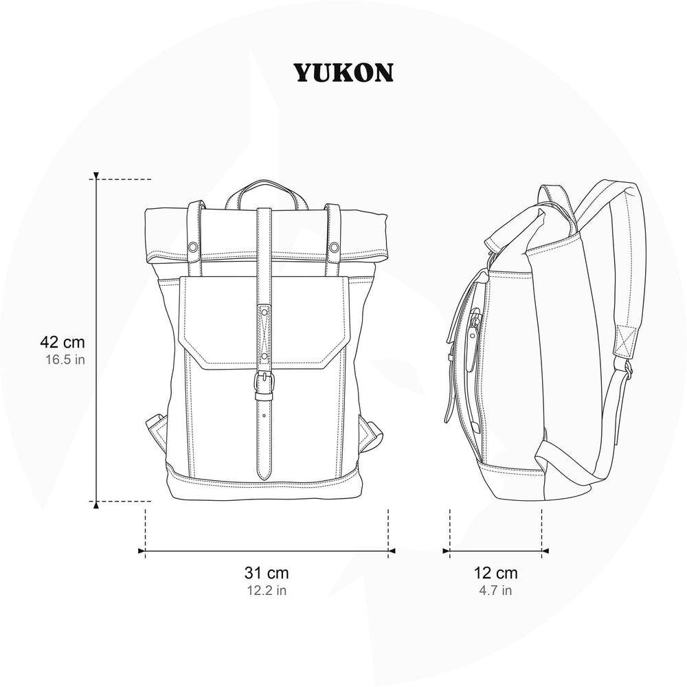 Canvas backpack with laptop compartment 16 L – Yukon