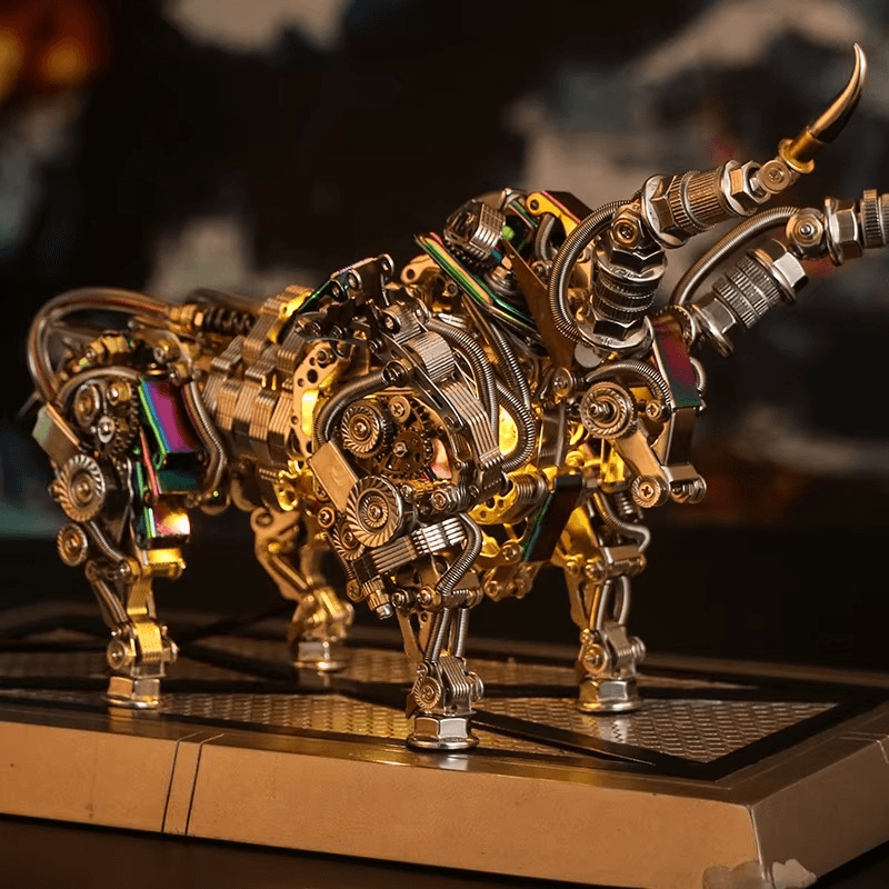 Diyion™ | DIY 3D Metal Mechanical Bull Animal Model Assembly Kit 1087Pcs - Diyion