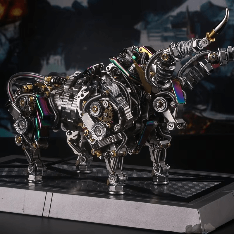Diyion™ | DIY 3D Metal Mechanical Bull Animal Model Assembly Kit 1087Pcs - Diyion