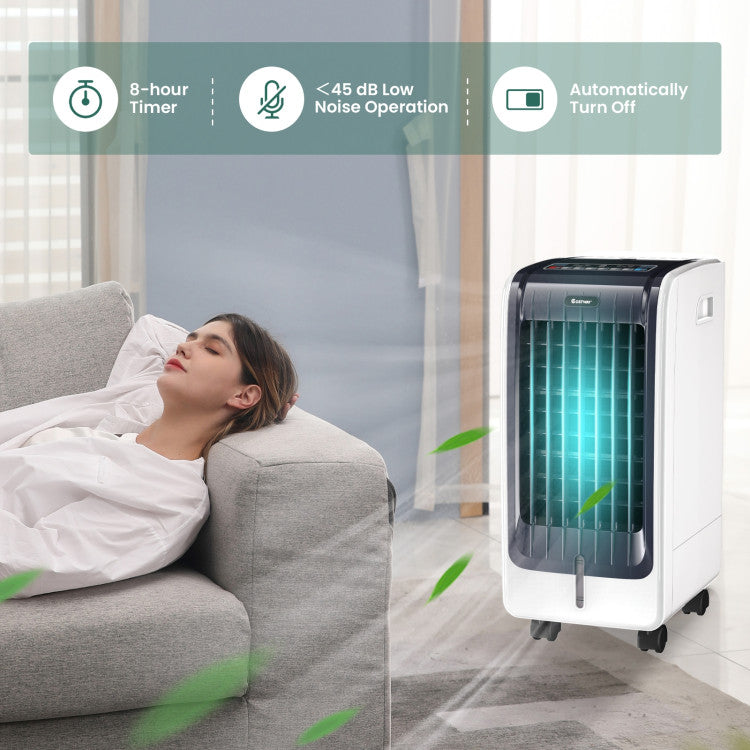 110V Portable Evaporative Cooler – 3-Speed Air Fan with 8-Hour Timer Function | Adjustable Breeze | For Home & Personal Comfort