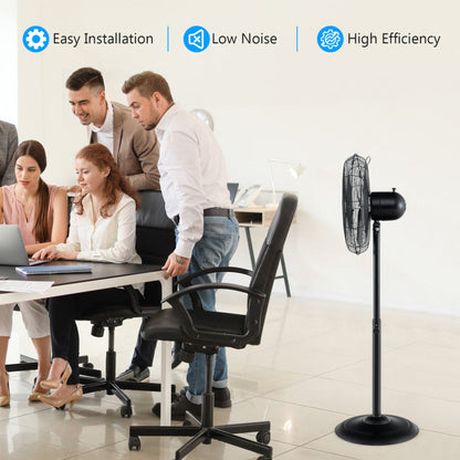 16-Inch Oscillating Pedestal Fan – Adjustable Height Standing Fan with 3 Speed Settings | Custom Airflow | For Home & Office Cooling