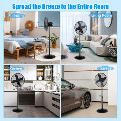 16-Inch Oscillating Pedestal Fan – Adjustable Height Standing Fan with 3 Speed Settings | Custom Airflow | For Home & Office Cooling