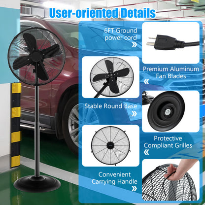 16-Inch Oscillating Pedestal Fan – Adjustable Height Standing Fan with 3 Speed Settings | Custom Airflow | For Home & Office Cooling