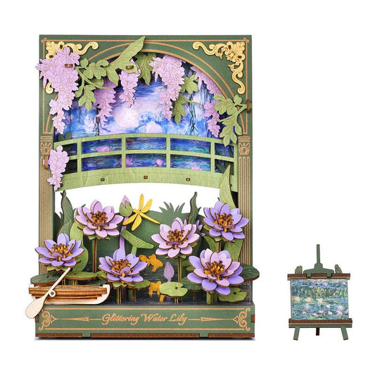 Diyion™ | Monet's Garden 3D Wooden Puzzle with LED Lighting - Diyion