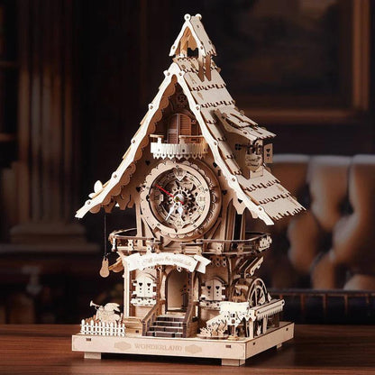 Diyion™ | Woodland Cuckoo Clock 3D Wooden Puzzle Kit with LED Lights - Diyion