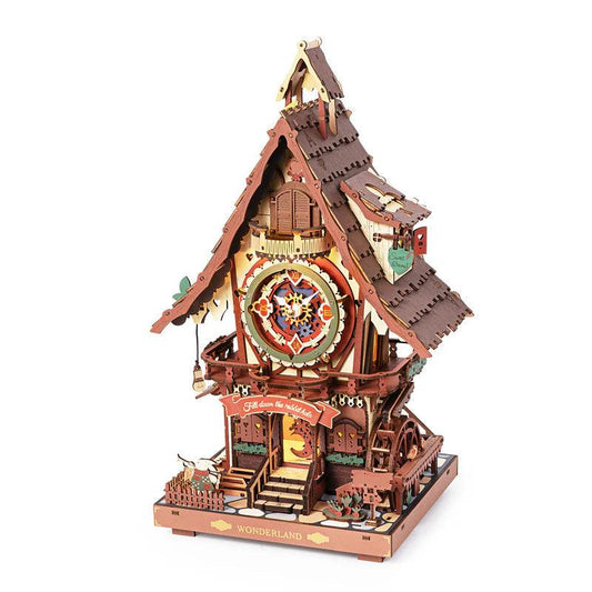 Diyion™ | Woodland Cuckoo Clock 3D Wooden Puzzle Kit with LED Lights - Diyion