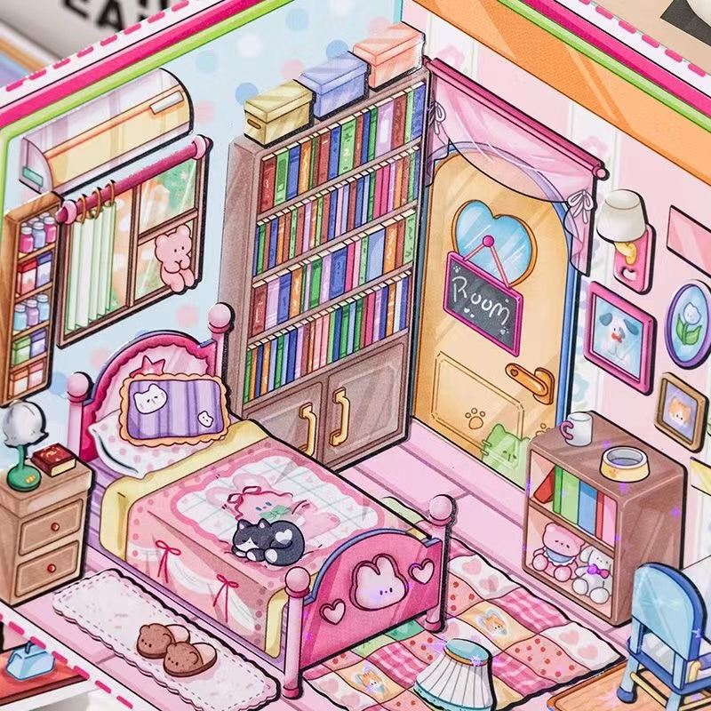 DIYION™ | Business Simulation Game Sticker Scene Play Set, Clothing Store|Restaurant|Bakery Shop