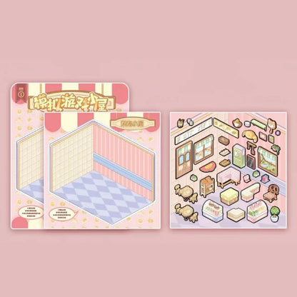 DIYION™ | Business Simulation Game Sticker Scene Play Set, Clothing Store|Restaurant|Bakery Shop