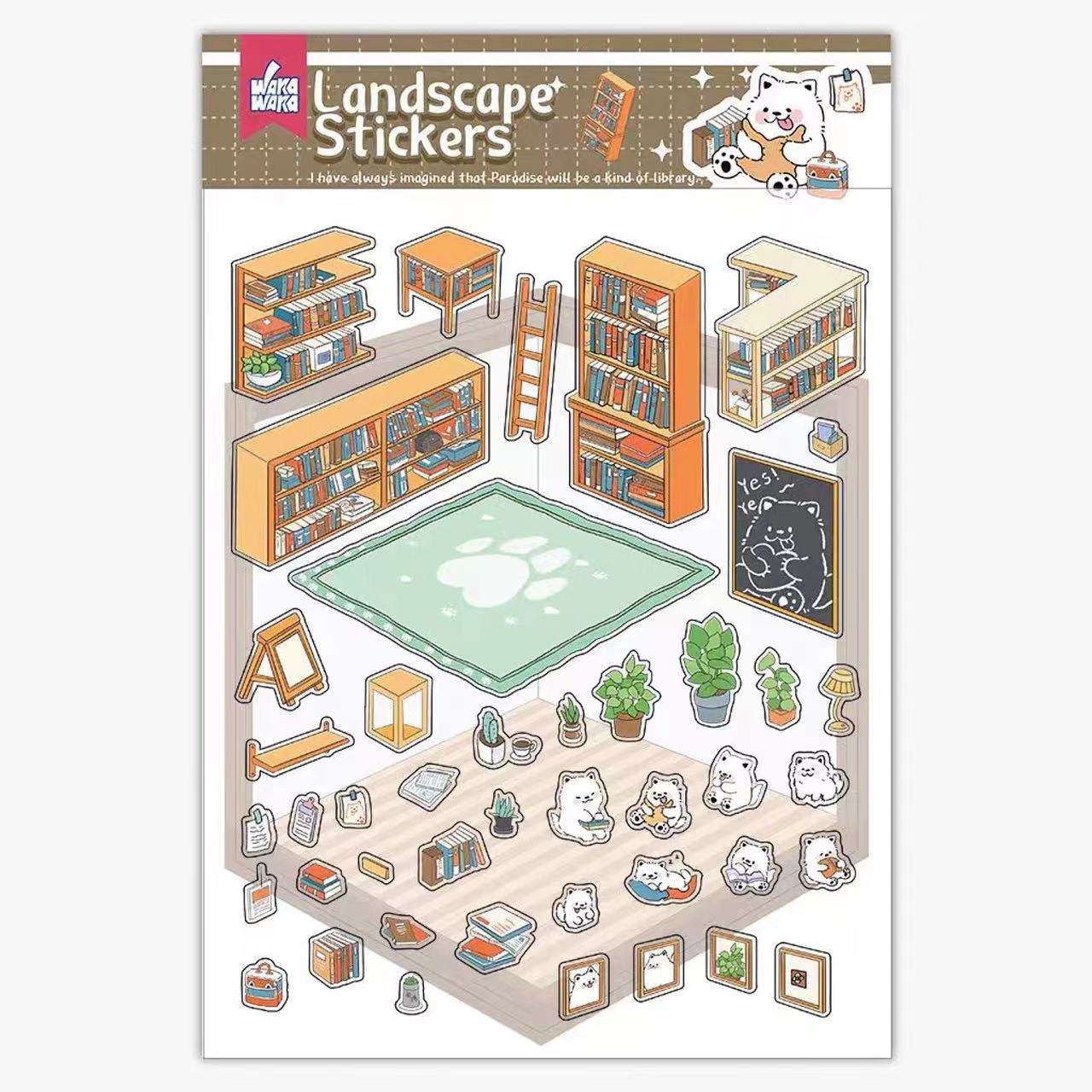 DIYION™ | Sticker Play Scenes, Make A Grocery Store|Library|Buffet|Bakery|Bathroom|Panda Room