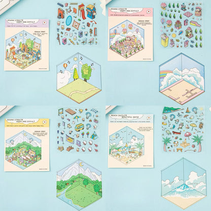 DIYION™ | Sticker Scene: DIY Picnic|Magical Library|Spring Party|Beach|Amusement Park|Record Store