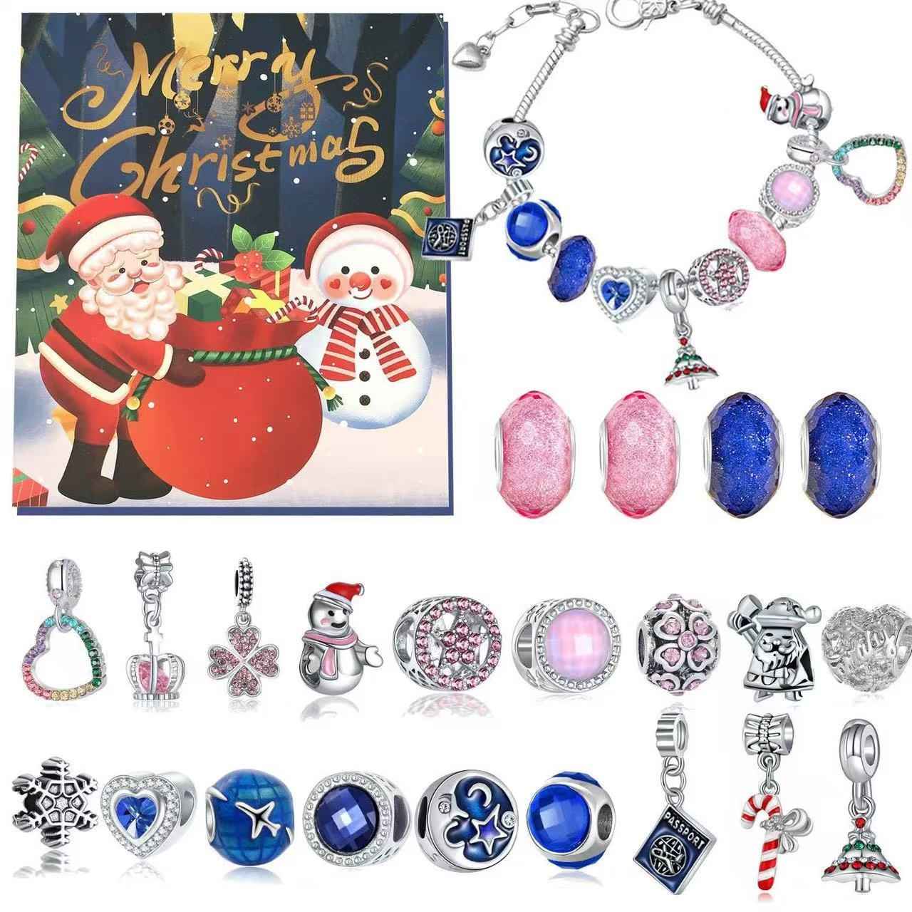 24 Days Christmas Countdown Advent Calendar Bracelet Set - DIYION