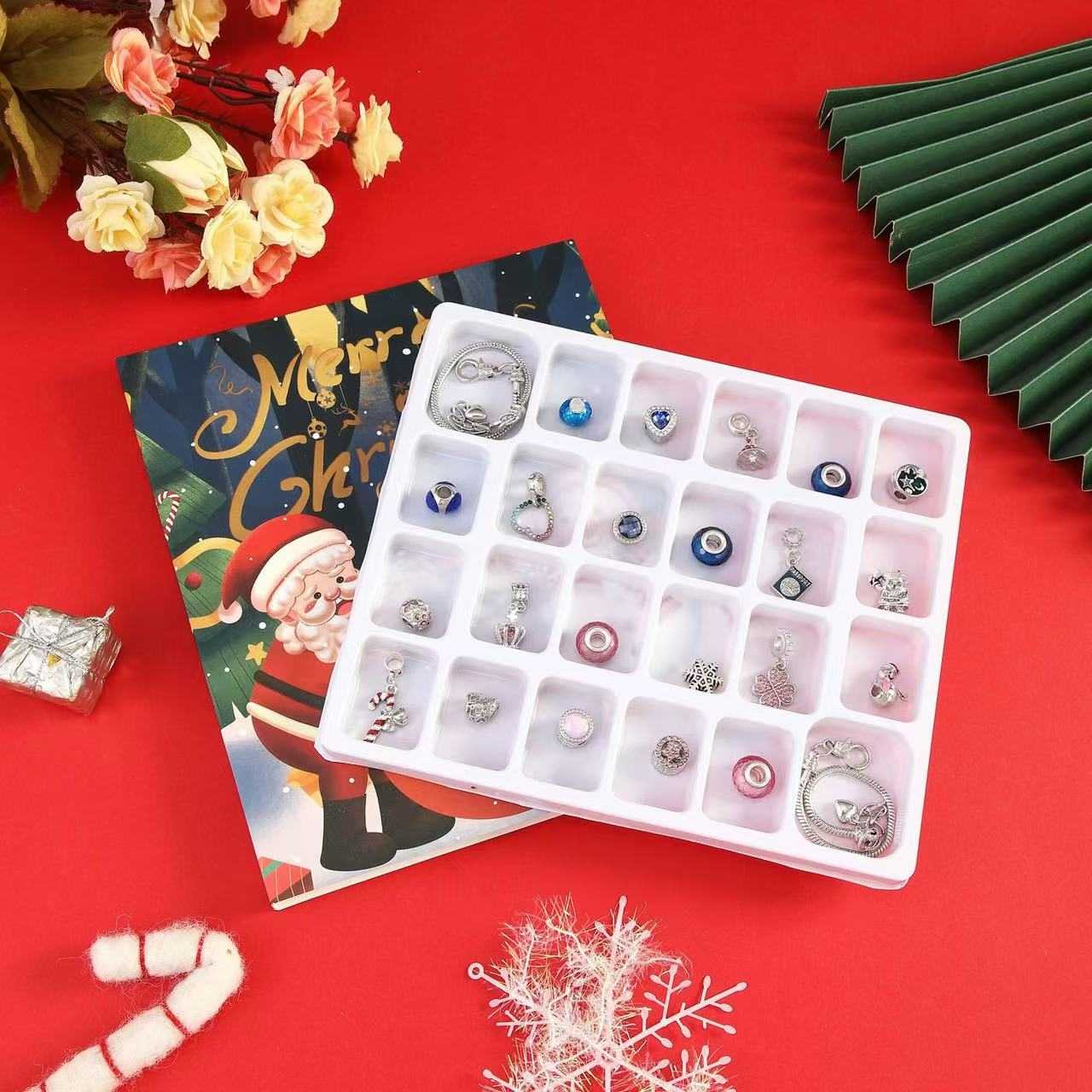 24 Days Christmas Countdown Advent Calendar Bracelet Set - DIYION