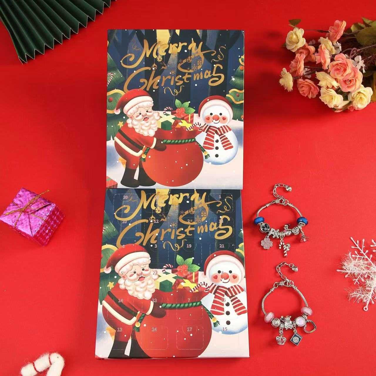 24 Days Christmas Countdown Advent Calendar Bracelet Set - DIYION