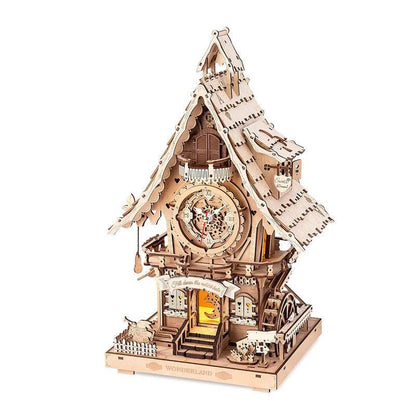 Diyion™ | Woodland Cuckoo Clock 3D Wooden Puzzle Kit with LED Lights - Diyion