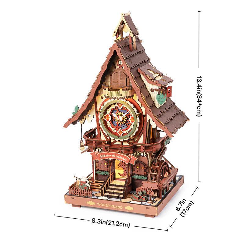 Diyion™ | Woodland Cuckoo Clock 3D Wooden Puzzle Kit with LED Lights - Diyion
