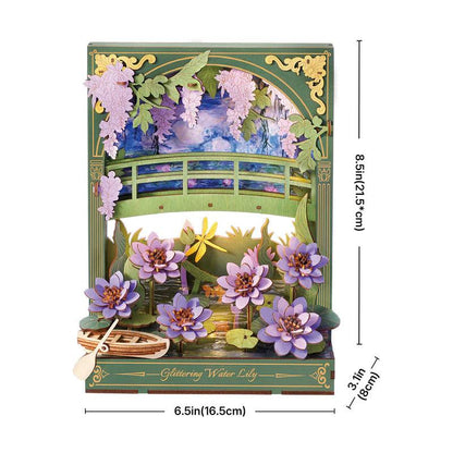 Diyion™ | Monet's Garden 3D Wooden Puzzle with LED Lighting - Diyion