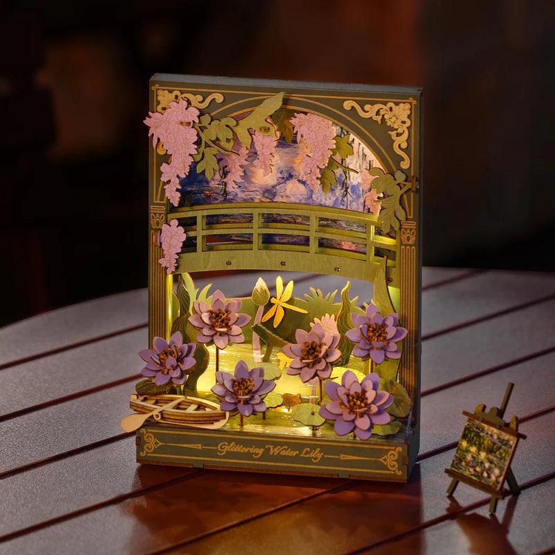 Diyion™ | Monet's Garden 3D Wooden Puzzle with LED Lighting - Diyion