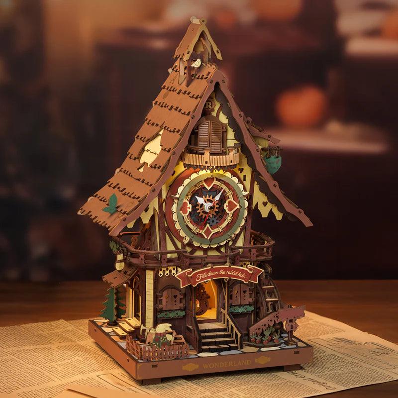 Diyion™ | Woodland Cuckoo Clock 3D Wooden Puzzle Kit with LED Lights - Diyion