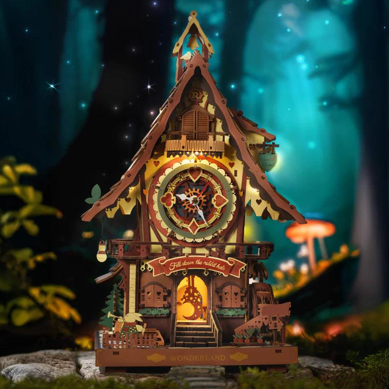 Diyion™ | Woodland Cuckoo Clock 3D Wooden Puzzle Kit with LED Lights - Diyion