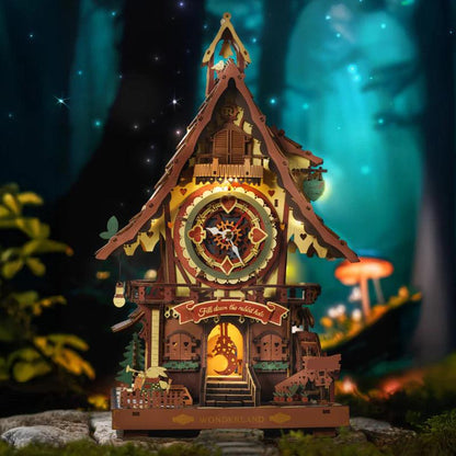 Diyion™ | Woodland Cuckoo Clock 3D Wooden Puzzle Kit with LED Lights - Diyion