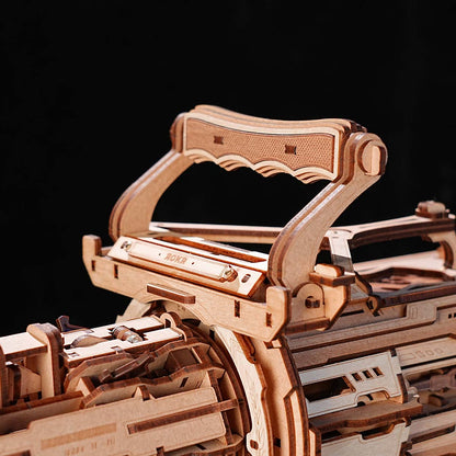 Rotating barrel wooden puzzle gun kit 3D assembly model with 6-barrel firing mechanism by Diyion