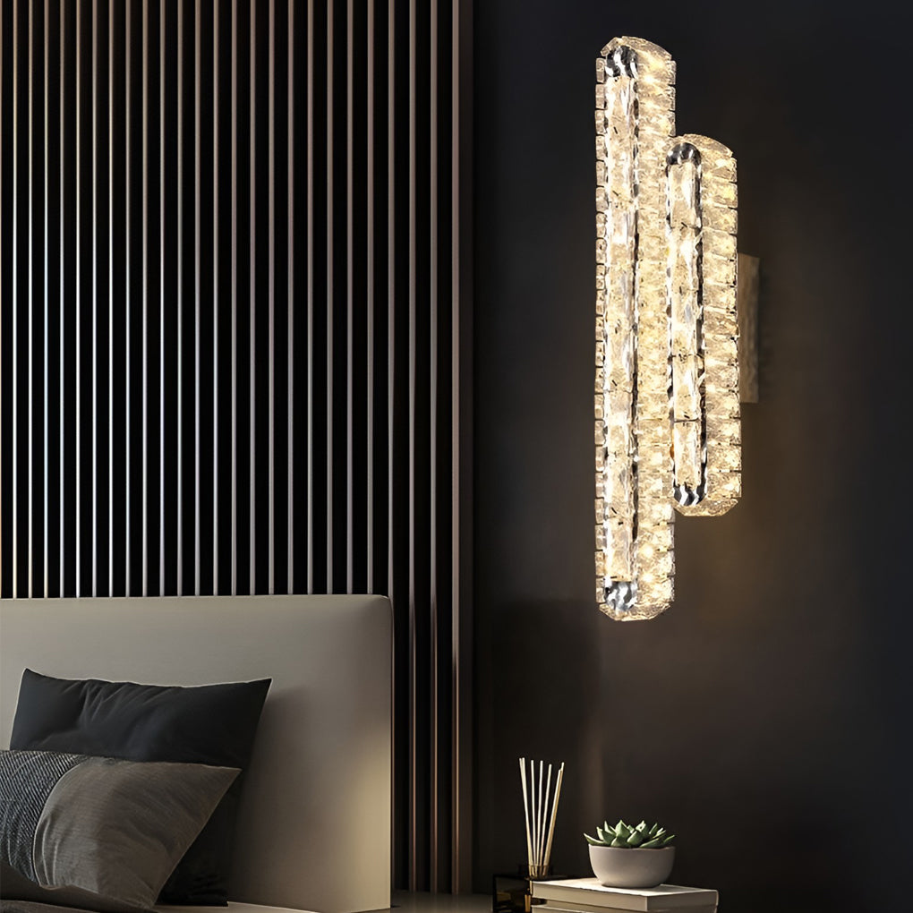 GlowElite – Crystal LED Wall Lamp with Elegant Dimming Control