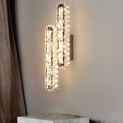 GlowElite – Crystal LED Wall Lamp with Elegant Dimming Control