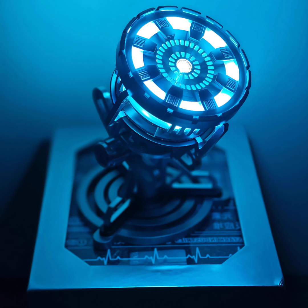 Diyion palladium arc reactor display light featuring a motorized core and electroplated alloy frame