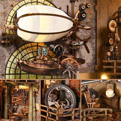 Uncle Peter’s Steampunk Workshop DIY Book Nook Kit - DIYION