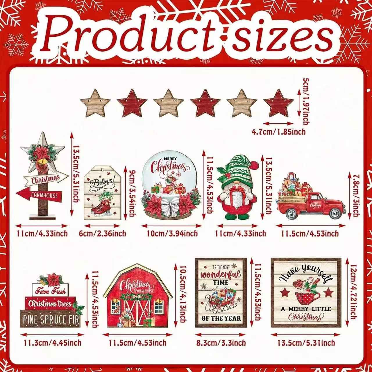 15 PCS Christmas Tiered Tray Decor Set - DIYION