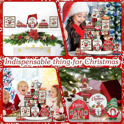 15 PCS Christmas Tiered Tray Decor Set - DIYION