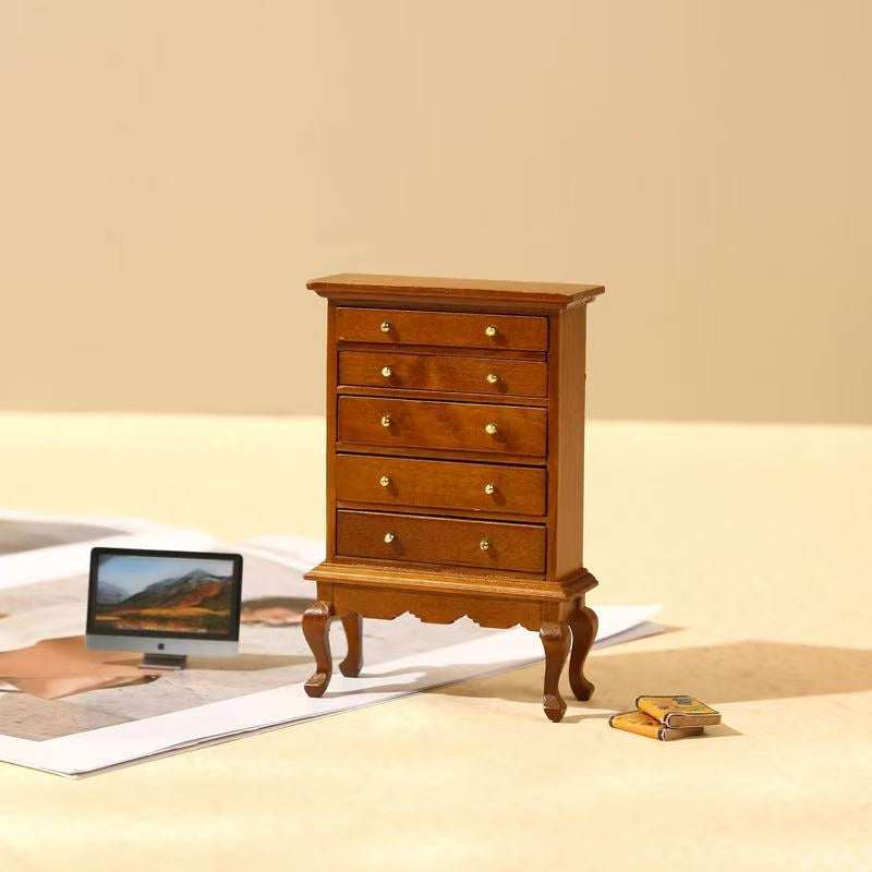 1/12 Dollhouse Miniature 5 Drawers Chest - DIYION