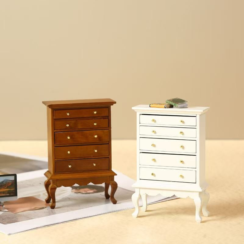1/12 Dollhouse Miniature 5 Drawers Chest - DIYION